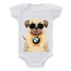 Дитячий бодік Dog with a collar BMW - PrintSalon