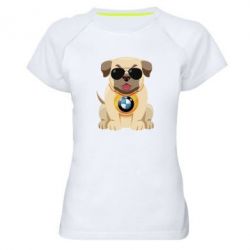 Жіноча футболка для спорту Dog with a collar BMW - PrintSalon