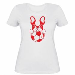 Женская футболка Dog with ball - PrintSalon