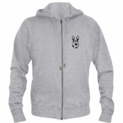 Мужское худи на молнии Dog with ball - PrintSalon