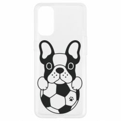 Чехол для Oppo Reno 4 Dog with ball - PrintSalon