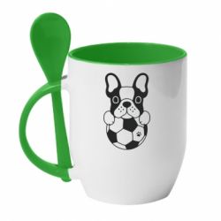 Чашка с ложкой Dog with ball - PrintSalon
