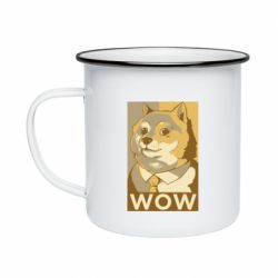 Кружка эмалированная Doge wow meme - PrintSalon