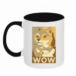 Чашка двухцветная 320ml Doge wow meme - PrintSalon