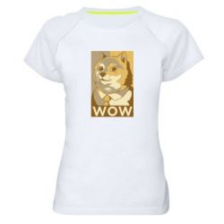 Женская футболка для спорта Doge wow meme - PrintSalon