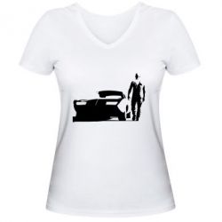 Женская футболка с V-образным вырезом Доминик Торетто - PrintSalon