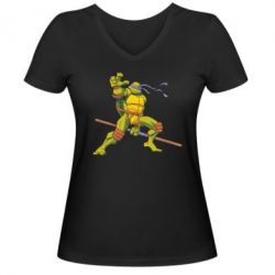 Женская футболка с V-образным вырезом Donatello - PrintSalon