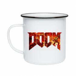 Кружка эмалированная Doom battle - PrintSalon