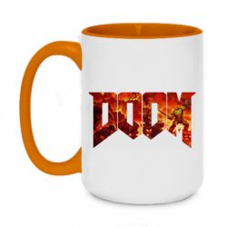 Чашка двухцветная 420ml Doom battle - PrintSalon