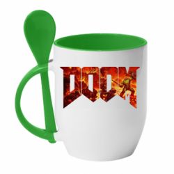 Чашка с ложкой Doom battle - PrintSalon