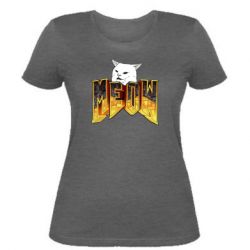 Женская футболка Doom меов cat - PrintSalon