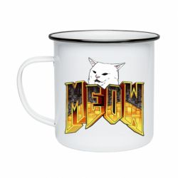 Кружка эмалированная Doom меов cat - PrintSalon