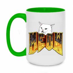 Чашка двухцветная 420ml Doom меов cat - PrintSalon