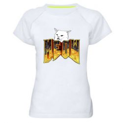 Женская футболка для спорта Doom меов cat - PrintSalon