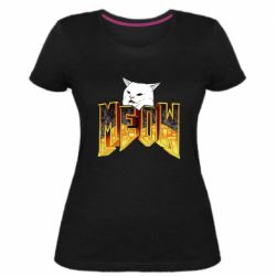 Женская премиум футболка Doom меов cat - PrintSalon