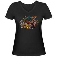 Женская футболка с V-образным вырезом Dota 2 "Everybody here" - PrintSalon