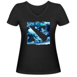Жіноча футболка з V-подібним вирізом Dota 2 Fan Art (Logo) - PrintSalon
