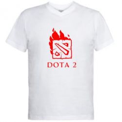 Мужская футболка  с V-образным вырезом Dota 2 Fire - PrintSalon