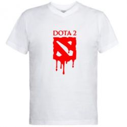 Мужская футболка  с V-образным вырезом Dota 2 Logo - PrintSalon