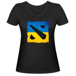 Женская футболка с V-образным вырезом Dota 2 Ukraine Team
