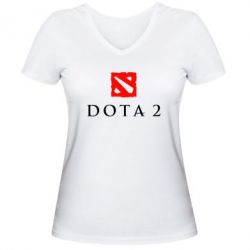 Женская футболка с V-образным вырезом Dota 2 - PrintSalon