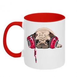 Чашка двухцветная 320ml Doug the pug - PrintSalon