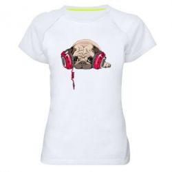 Женская футболка для спорта Doug the pug - PrintSalon