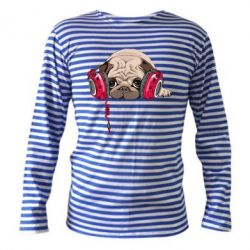Тельняшка с длинным рукавом Doug the pug - PrintSalon