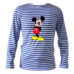 Тельняшка с длинным рукавом Довольный Микки Маус - PrintSalon