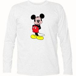 Футболка с длинным рукавом Довольный Микки Маус - PrintSalon
