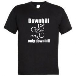 Мужская футболка  с V-образным вырезом Downhill,only downhill - PrintSalon