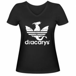 Женская футболка с V-образным вырезом Dracarys - PrintSalon