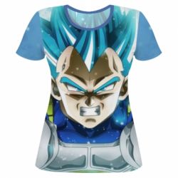 Женская футболка 3D Dragon ball Saiyan Blue - PrintSalon