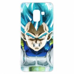 Чехол для Samsung A8 2018 Dragon ball Saiyan Blue - PrintSalon