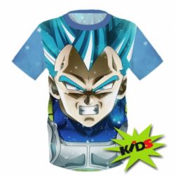 Детская 3D футболка Dragon ball Saiyan Blue
