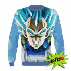 Детский 3D свитшот Dragon ball Saiyan Blue - PrintSalon
