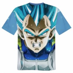 Чоловіча футболка 3D Dragon ball Saiyan Blue
