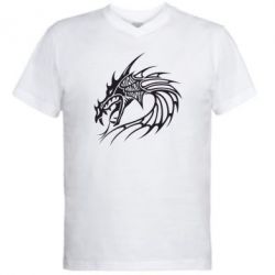 Мужская футболка  с V-образным вырезом Dragon - PrintSalon