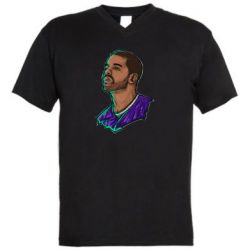 Мужская футболка  с V-образным вырезом Drake - PrintSalon