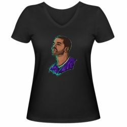 Женская футболка с V-образным вырезом Drake - PrintSalon