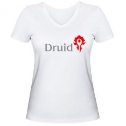 Женская футболка с V-образным вырезом Druid Orc - PrintSalon
