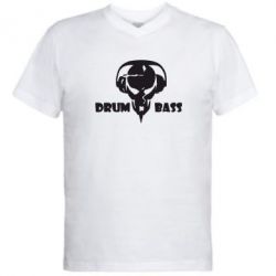 Мужская футболка  с V-образным вырезом Drumm Bass - PrintSalon