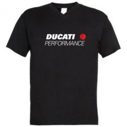 Мужская футболка  с V-образным вырезом Ducati Perfomance - PrintSalon