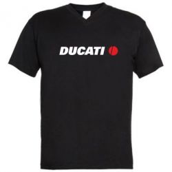 Мужская футболка  с V-образным вырезом Ducati - PrintSalon