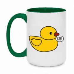 Чашка двухцветная 420ml Утка матерится - PrintSalon