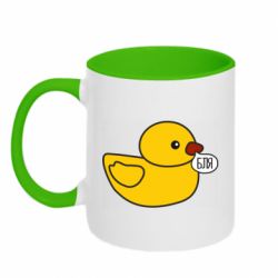 Чашка двухцветная 320ml Утка матерится - PrintSalon