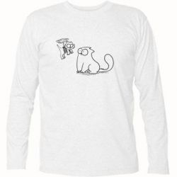 Футболка с длинным рукавом Два кота - PrintSalon