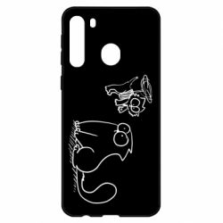 Чехол для Samsung A21 Два кота-PrintSalon Чехол для Samsung A21 Два кота