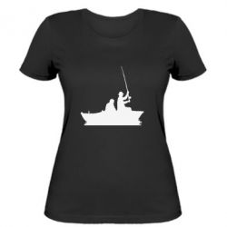 Женская футболка Два рыбака на лодке - PrintSalon