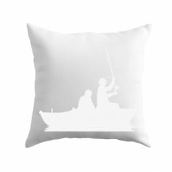 Подушка Два рыбака на лодке - PrintSalon